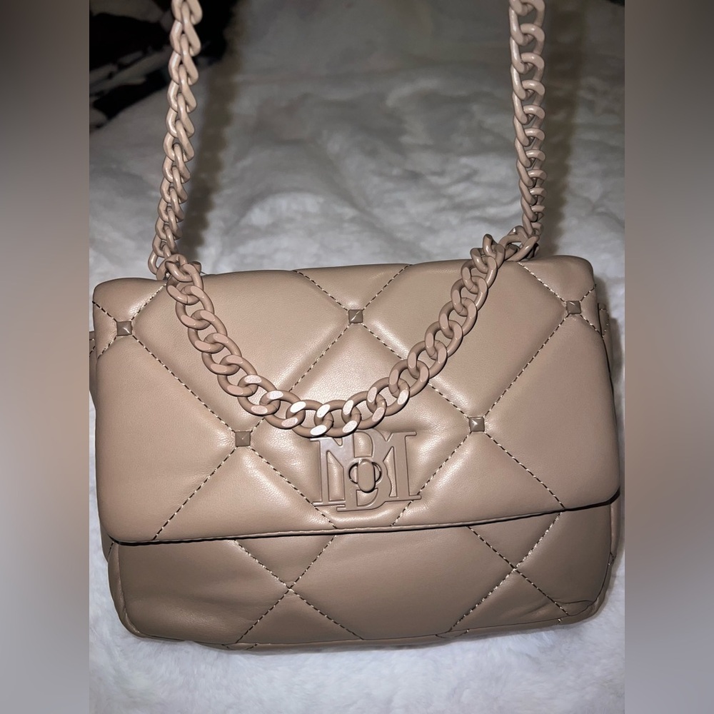 Badgley Mischka Quilted Studded Vegan Leather Bag - Picture 3 of 10